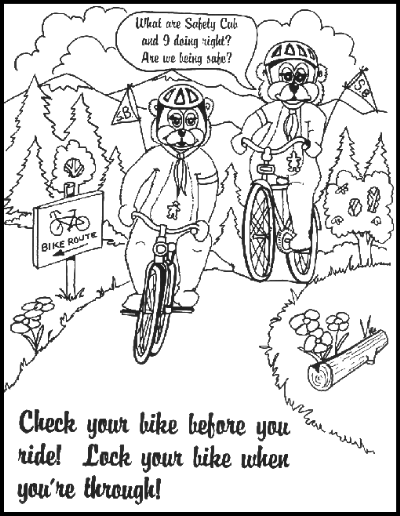 bike safety coloring pages